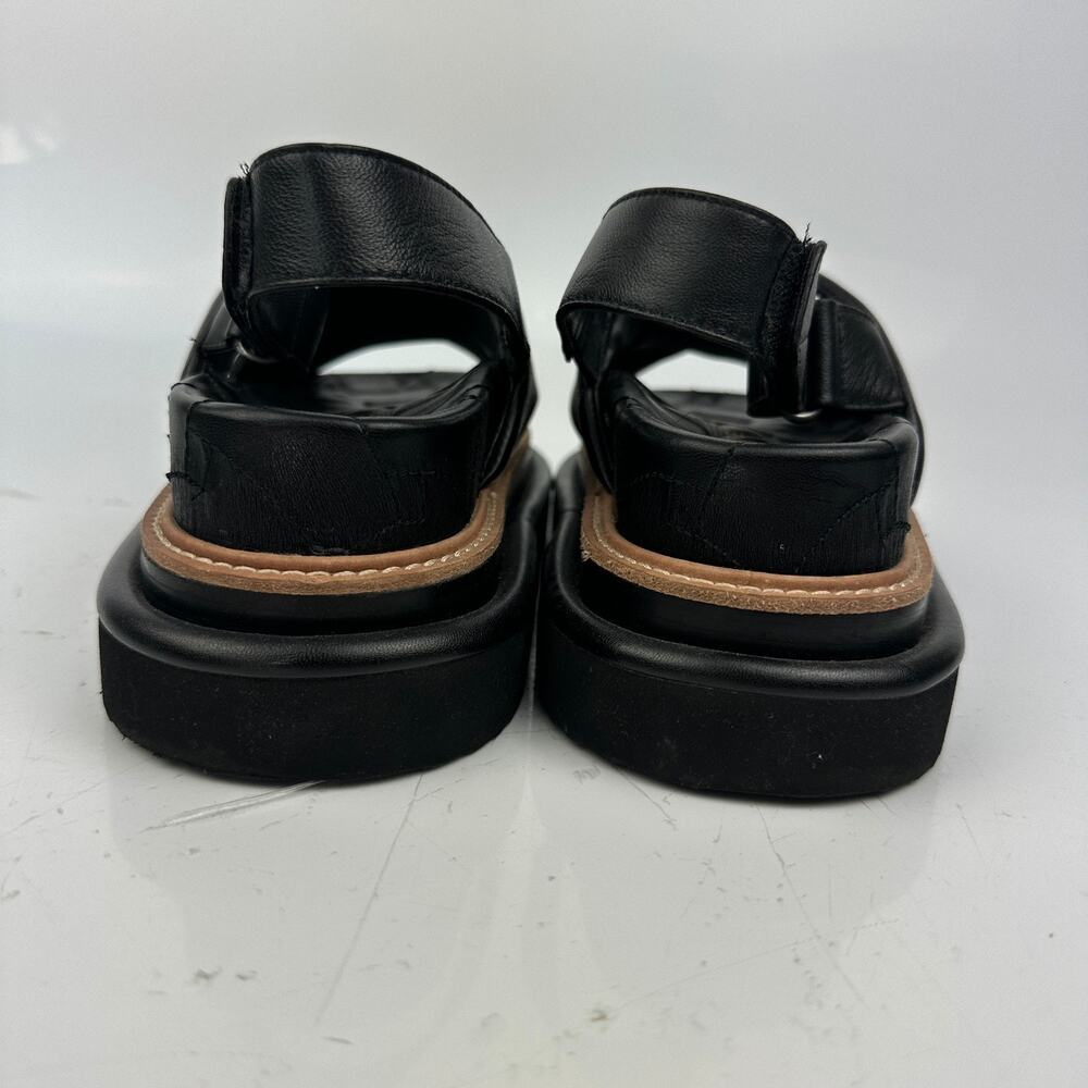 Kurt Geiger London Orson Cross Strap Leather Platform Sandals Women's 37 Black - Picture 7 of 13